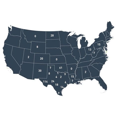 Active drilling rigs August 2016