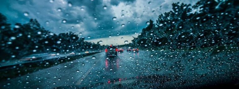 freight trends, driving a truck in the rain