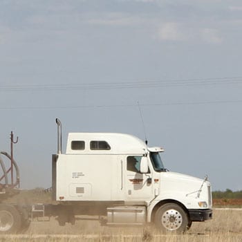Frac Sand Hauler in the Oilfield