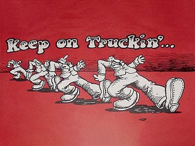 1970s keep on truckin sticker