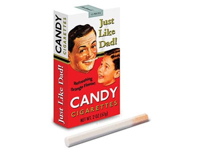 Nostalgia and memories from the 1970s candy cigarettes from the 1970s
