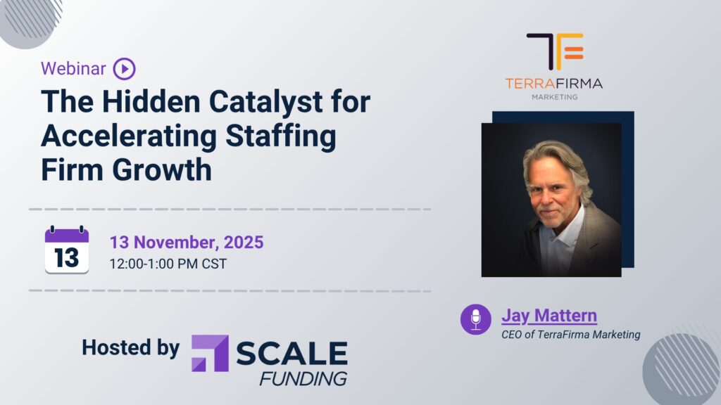 Webinar for staffing agency owners. 