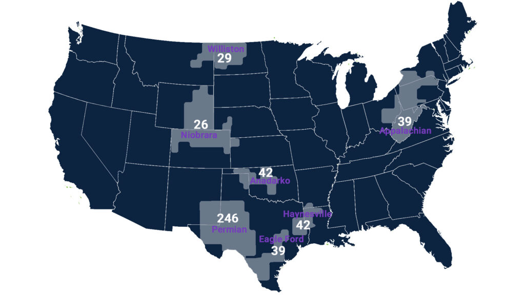 Active Oil and Gas Drilling Rigs in the United States by Major Oil Shale as of December, 2025