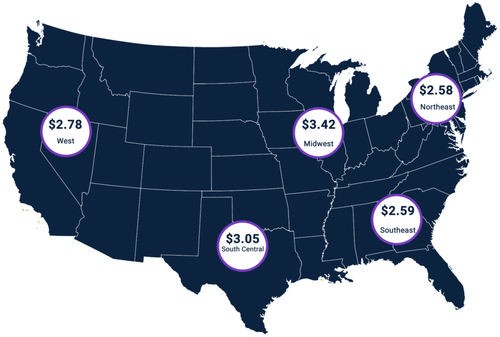 Average United States reefer freight rates as of August 2024